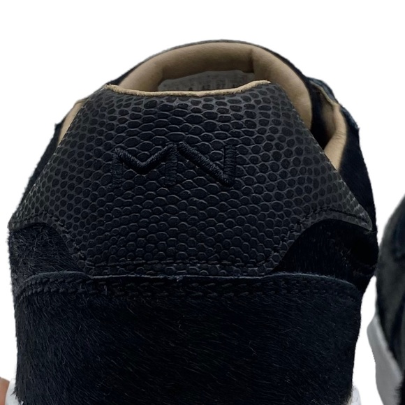 Mark Nason Black Leather & Calf Hair Lace Up Low Top Sneakers 222045 Size 9 - Picture 7 of 12